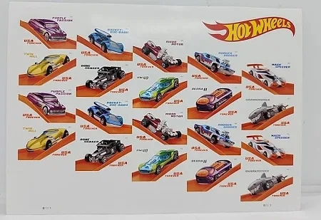 267f157230edd78d17abca6da4b83845ed4eb95e 2018 Hot Wheels Forever First Class Postage Stamps - Image 1