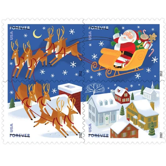 2012 Santa and Sleigh Forever First Class Postage Stamps