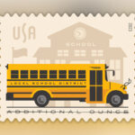 2023 School Bus Forever First Class Postage Stamps