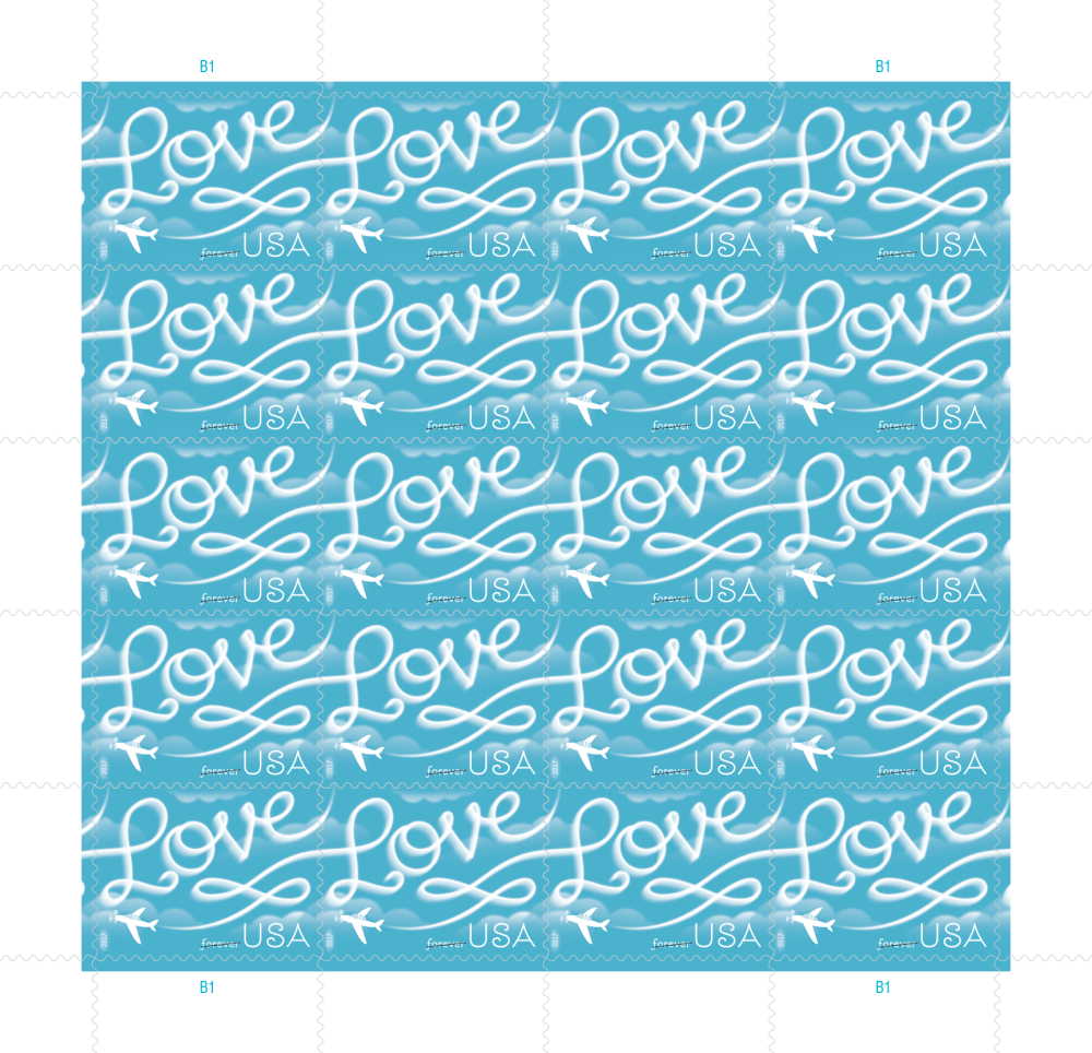 2017 Love Skywriting Forever First Class Postage Stamps