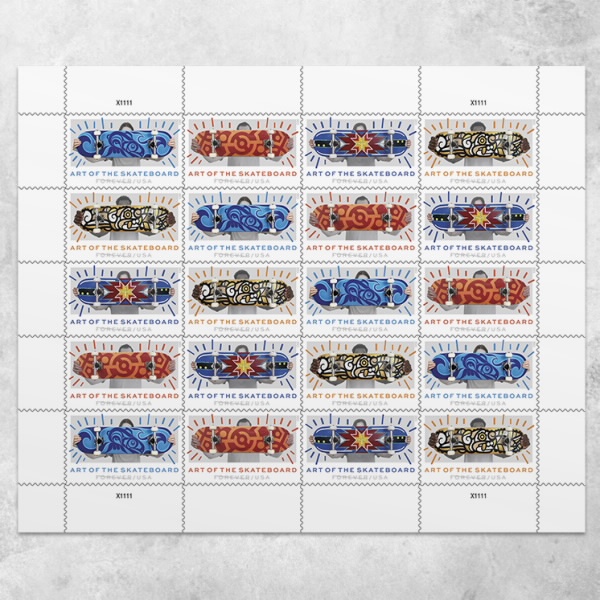 a7cef54c0238d531e768683a9742c19a839fcbcb 2023 Art of the Skateboard Forever First Class Postage Stamps - Image 1