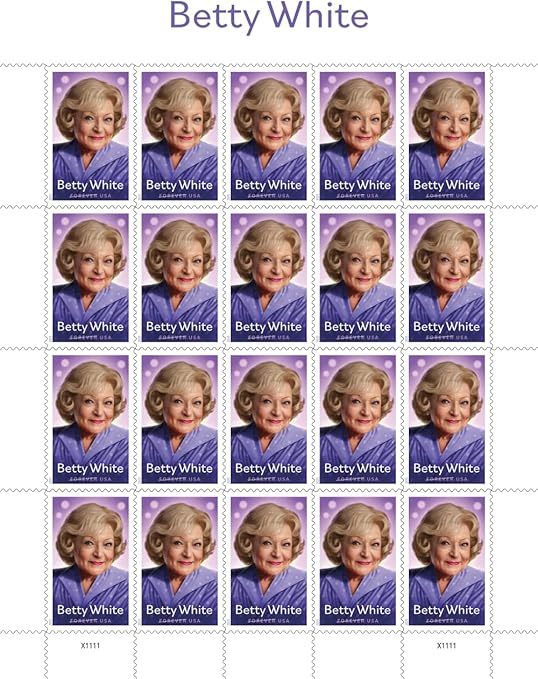 d0291c3c5fae62e6075e6611b9821c125e019b20 2025 Betty White Forever First Class Postage Stamps - Image 1