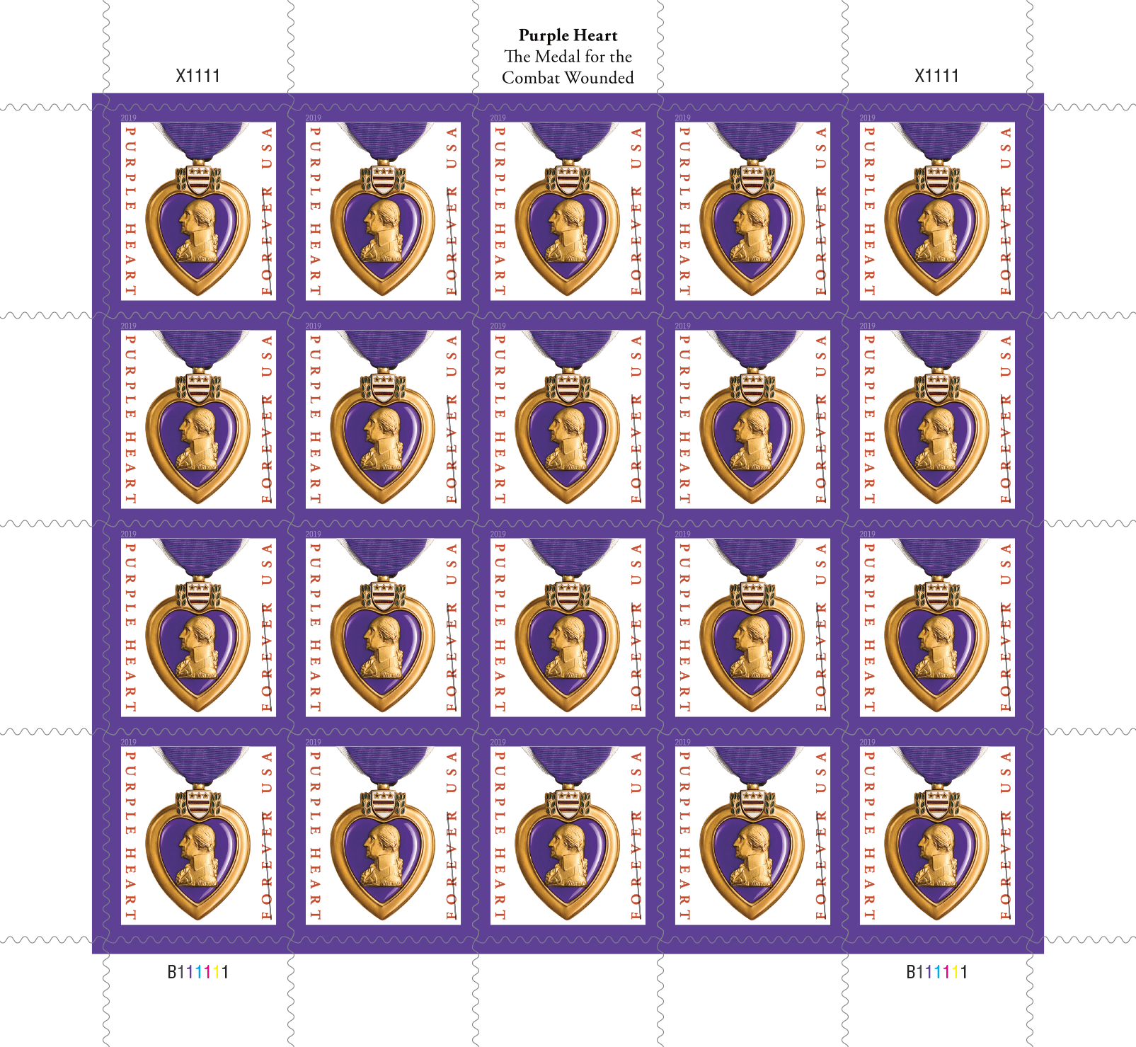 2019 Purple Heart Medal Forever First Class Postage Stamps