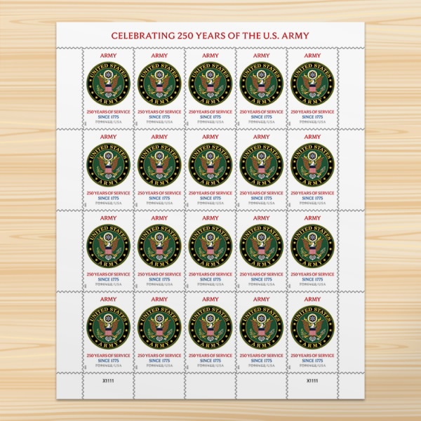 2025 U.S. Army 250th American Commemorative Forever First Class Postage Stamps